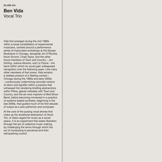 Ben Vida - Vocal Trio LP